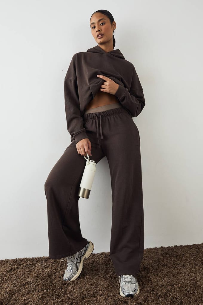 Dames DSGN Studio Premium Heavyweight Gewassen Oversized Hoodie | Chocolate | Maat: Medium