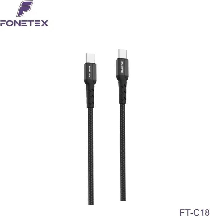 FoneTex 2m USB-C To USB-C Kabel - Voor Samsung/Redmi/Oppo/Huawei - Data Kabel - 60W