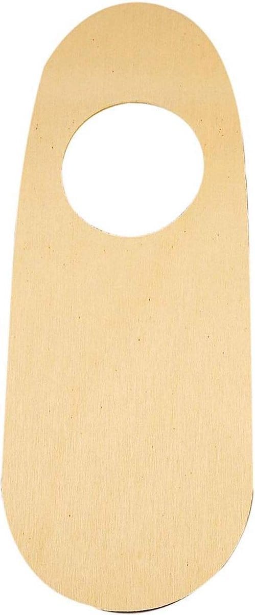 Naambord met gat, H: 25 cm, B: 10 cm, 1 stuk