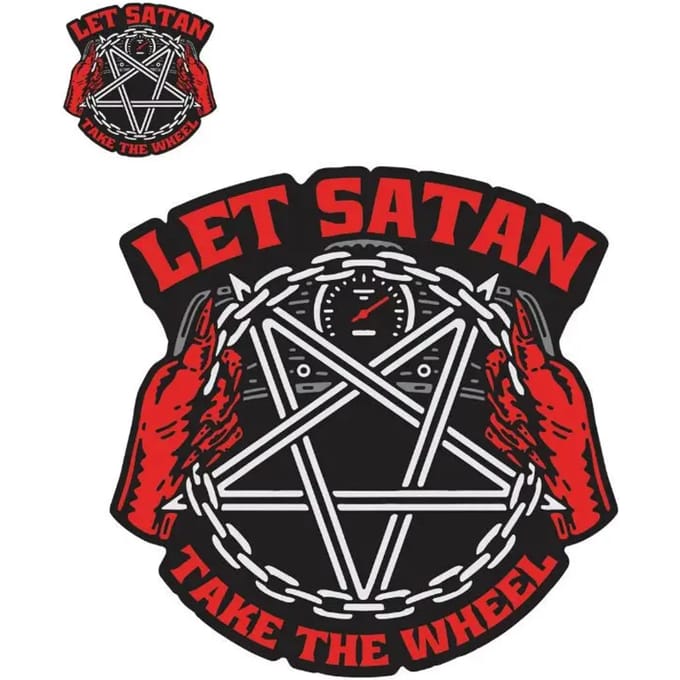 Motorfiets stickers Lethal Threat Satan Take The Wheel