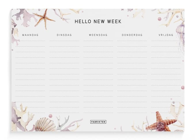 Fabrikten Weekplanner Strand - A5 - Compact - 5 dagen