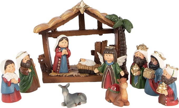 Clayre & Eef Kerstdecoratie 9 cm (set van 11) Rood Polyresin