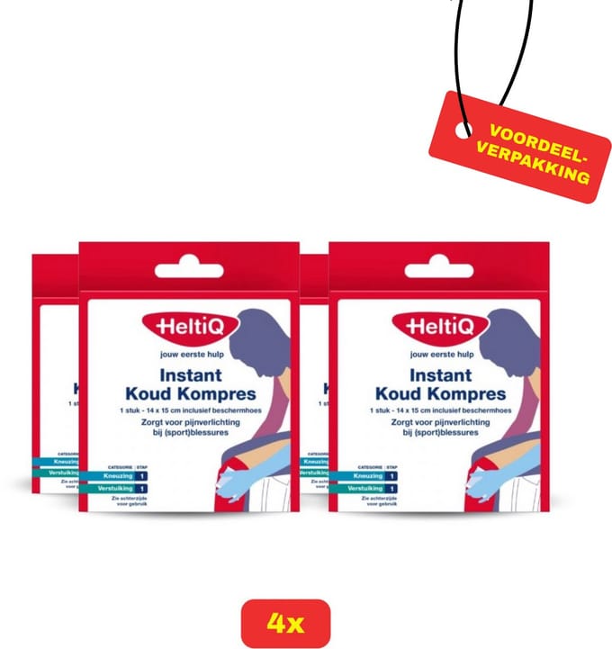 HeltiQ Instant Koud Kompres 14 x 15 cm - 4x Voordeelverpakking!