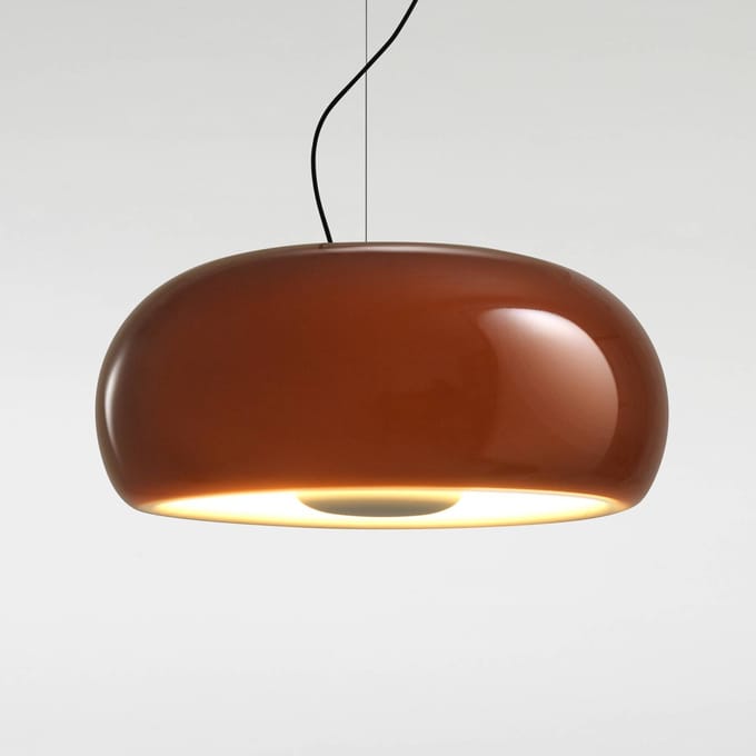 MARSET Vetra hanglamp, Ø 43 cm, barnsteen