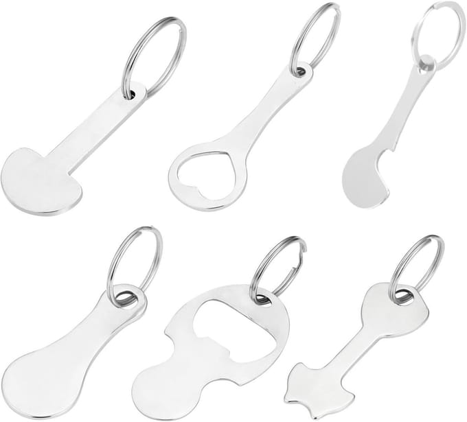 Winkelwagenontgrendeling van metaal - Set van 6 stuks - Chip - Afneembaar - Munten - Winkelwagen - Gadgets