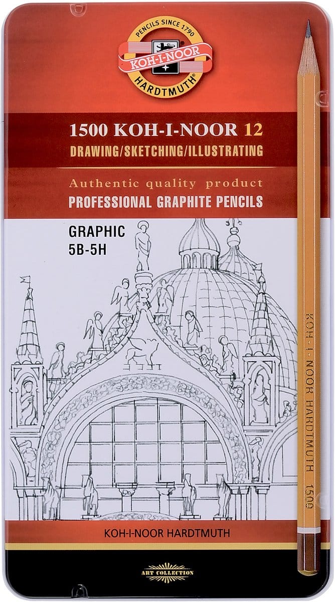 Koh-I-Noor blik grafietpotloden 5B-5H