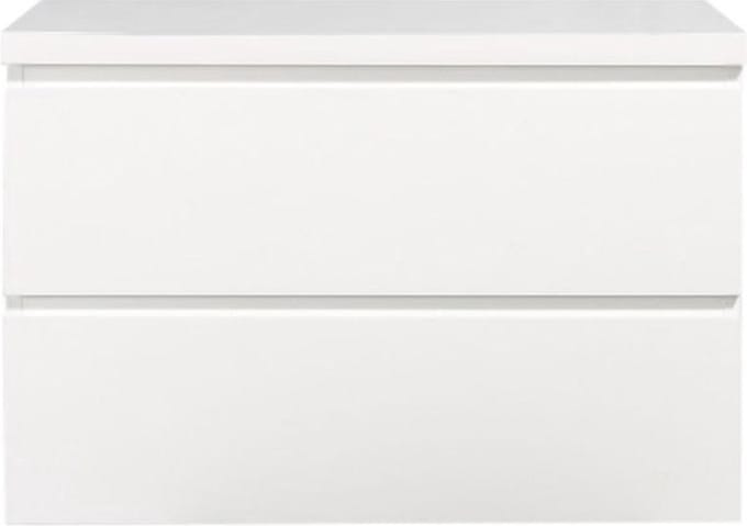 Diamond Line Callisto - Badkamermeubel / Badkamerkast - 80cm - Hoogglans Wit - Topblad - Softclose