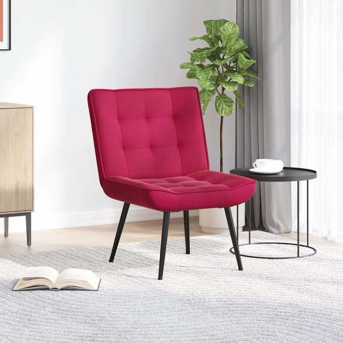 vidaXL - Relaxstoel - 64x74x84 - cm - fluweel - wijnrood