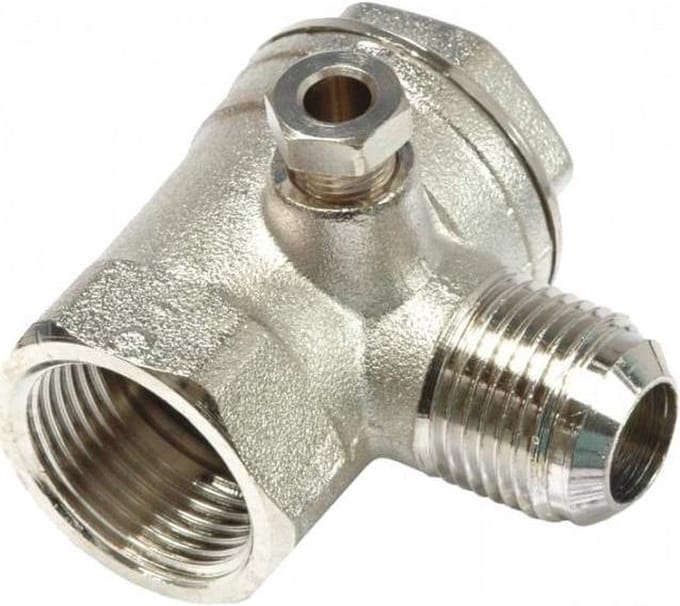 Terugslagklep - terugslagventiel voor compressor 1 x ½” binnendraad en 1 x 3/8” buitendraad