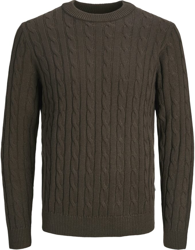Jack & Jones - Heren Trui Ross Knit Crew Neck - Bruin - Maat M