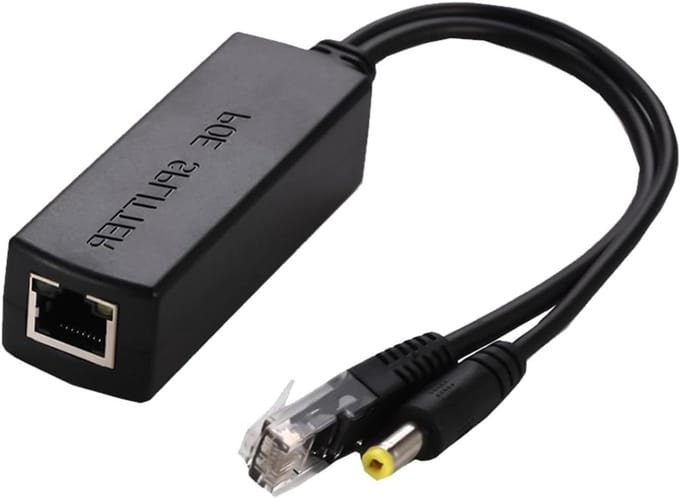 PoE Adapter Splitter - Power Ethernet - Netwerk Uitbreiding - 48V naar 12V Conversie - 24W Vermogen - Zwart