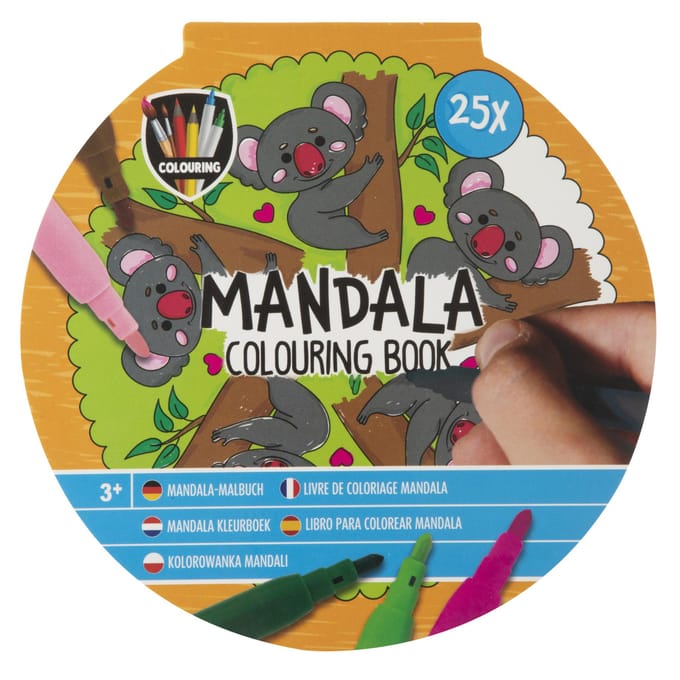 Kleurboek mandala 15 cm 25 pagina's 2 assorti