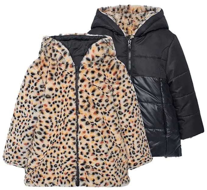Boboli Reversible Combined Parka Beige,Zwart 4 Years Meisje