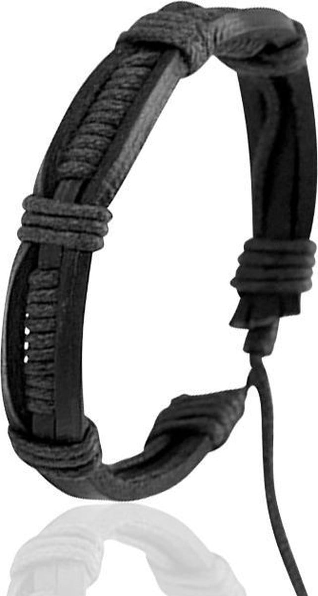 Montebello Armband Ronka Black - Leer - 14mm - ∅21-26cm