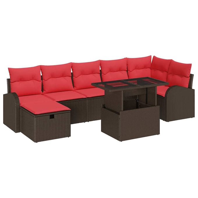 vidaXL - Tuinbank - Set - 8 - st - Bruin - poly - rattan