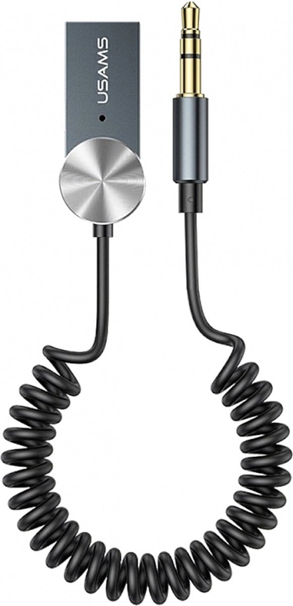 USAMS Serie - Bluetooth Audio-adapter - USB-AUX - Bluetooth 5.0 - Grijs