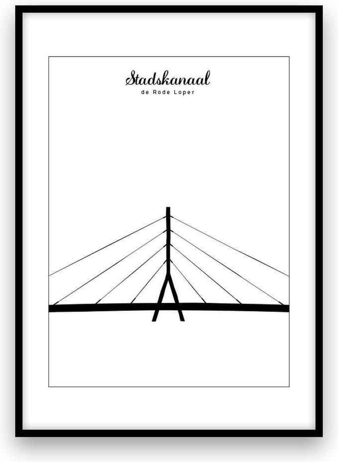 Stadskanaal stadposter - Zwart-wit