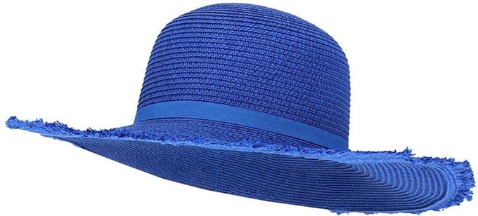 Strandhoed Zonnehoed Effen Blauw. Maat: S