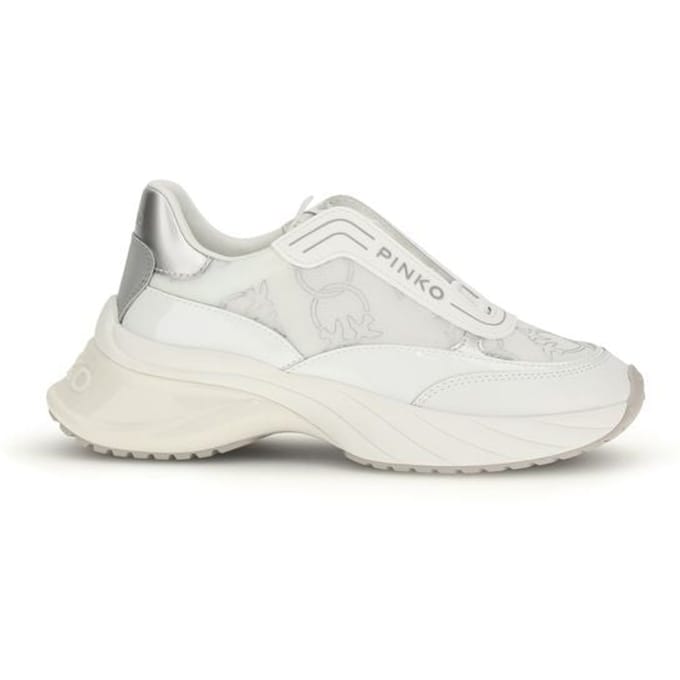 PINKO Witte Kalverenleren Bos Taurus Chunky Sneakers