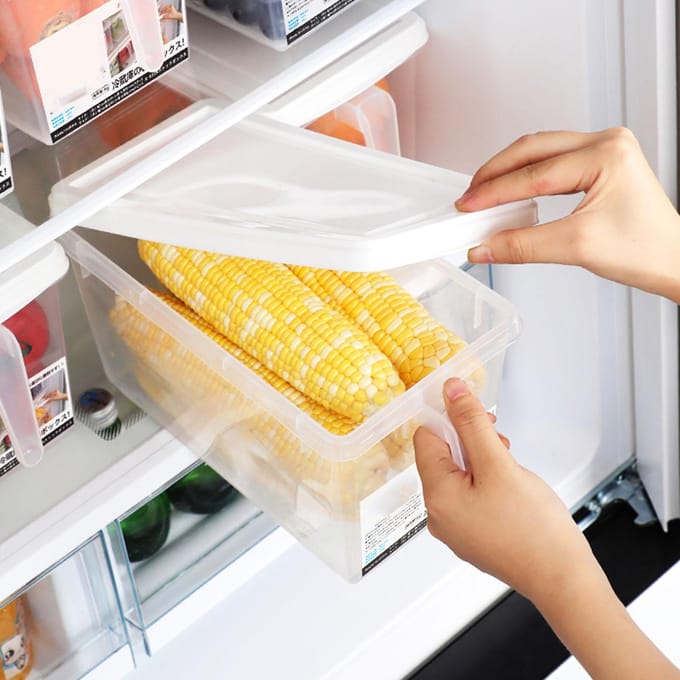 Koelkast Organizer 5L Voedselkwaliteit Plastic Luchtdichte Voedselopbergcontainer Doos met Deksel en Handvat white