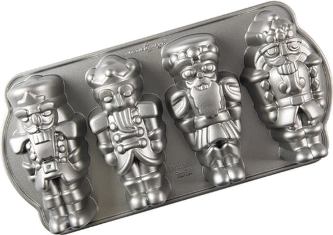 Bakvorm "Nutcracker Sweets Cakelet Pan" - Nordic Ware | Sparkling Silver Holiday