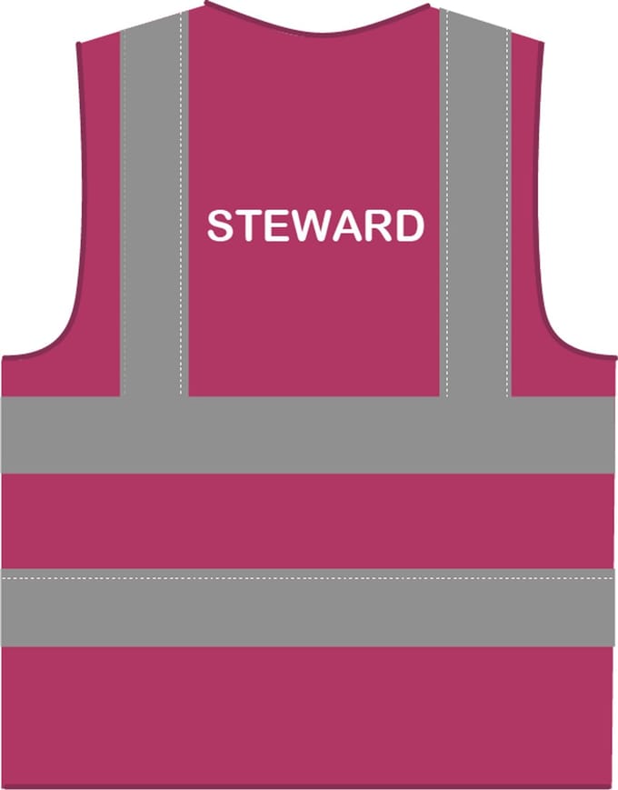 Steward hesje RWS lichtpaars - polyester - one size maat - reflecterend
