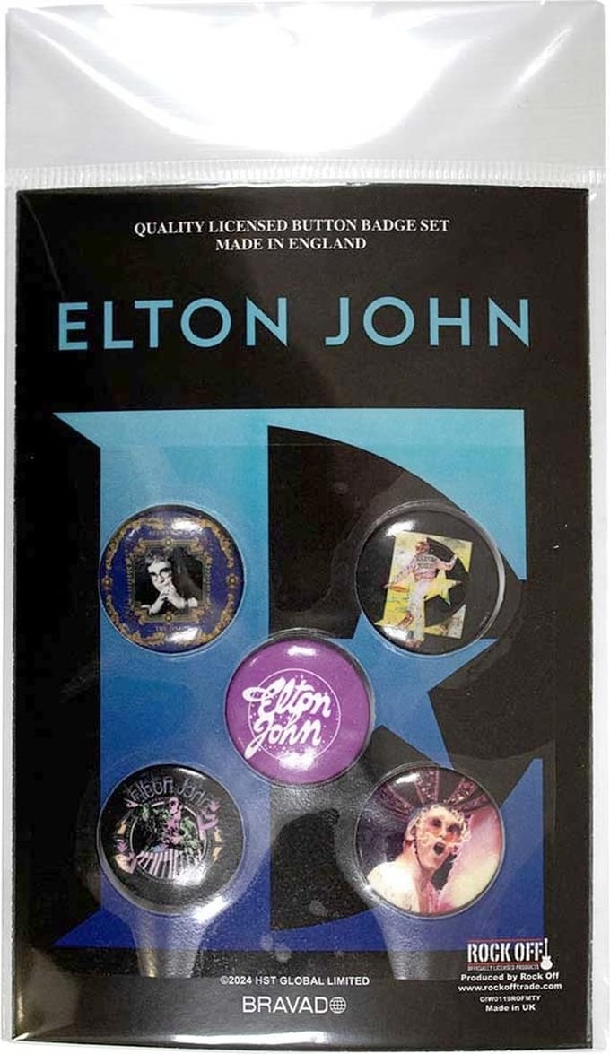 Elton John - Glasses Badge/button - Set van 5 - Multicolours