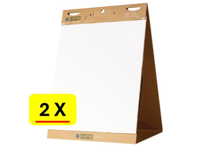 2 x Tafelflipover - Earth-It - Flipchart - 20 vellen 51 x 60 cm - zelfklevend papier