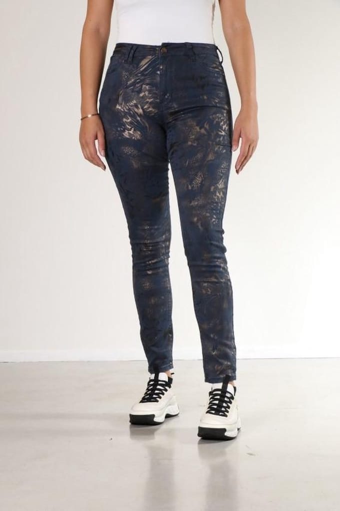 New Star Maine navy foil print broek L31 - 29