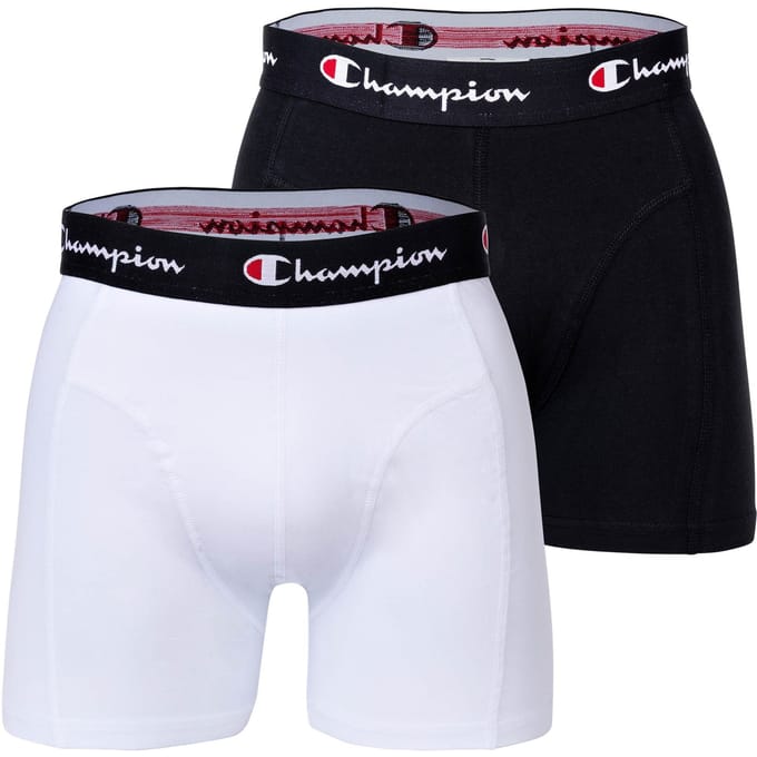 CHAMPION Set van 2 heren boxers (Wit/zwart, XL)