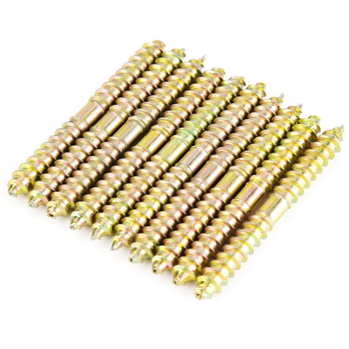 10pcs Vis goujon 6*60mm Connecteur de meuble menuiserie Vis double extrémité