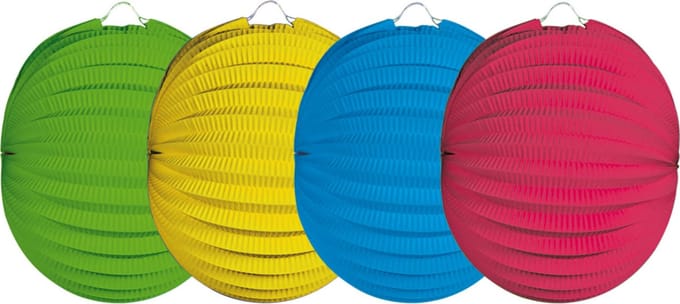 Folat -Lampion Bol Papier - Diverse kleuren - 22 Cm