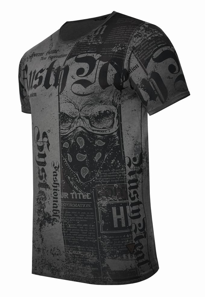 T-shirt met American-Skull Westside Gang Banger-print