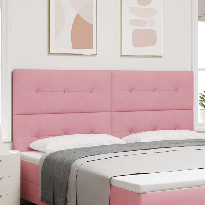 vidaXL - Hoofdbord - Roze - 200 - cm - Fluweel