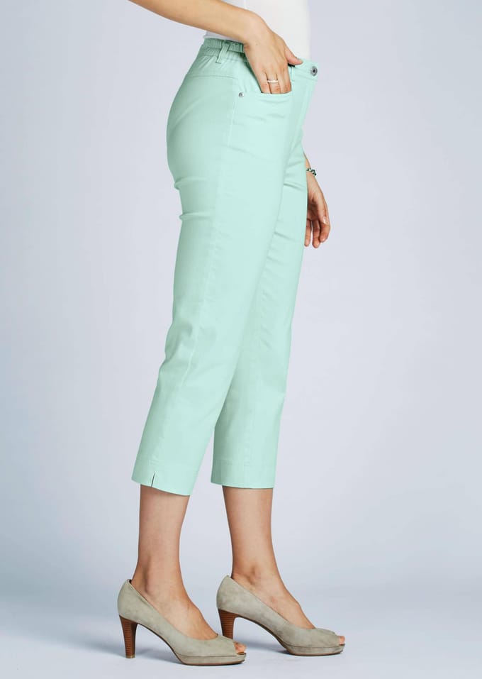 7/8-katoenen broek, classic model - mintgroen - Gr. 27 van Goldner Fashion