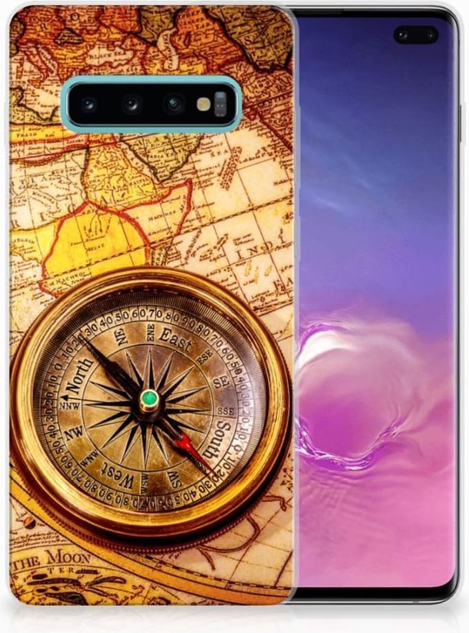 Back Cover voor Samsung Galaxy S10 Plus Siliconen Back Cover Kompas