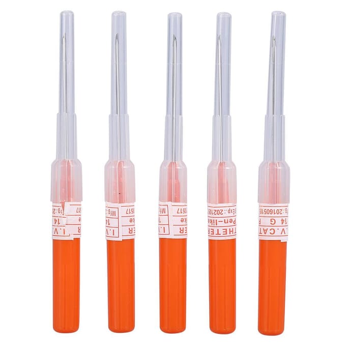 5 Stuks Body Tattoo Piercing Gesteriliseerde Wegwerp Holle Naald 14G white