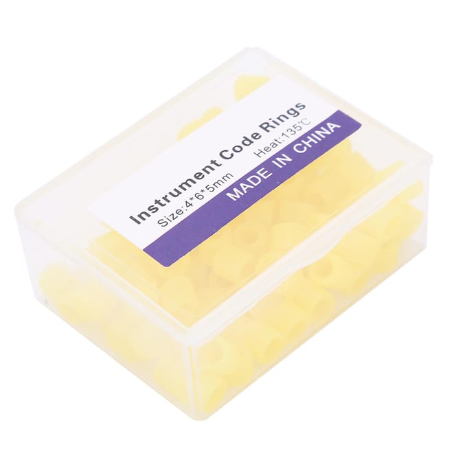 100 pièces Anneaux de Code Couleur Dentaire Silicone Non Toxique Anneaux de Code Couleur Dentaire Fournitures Accessoires(Jaune ) jaune