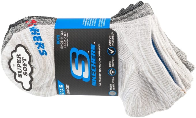 SKECHERS Heren Active Walk Sokken - Grijs, Maat S