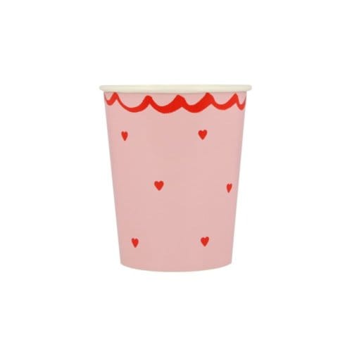 Meri meri valentijnsdag bekertjes karton à 8 stuk - lacy heart