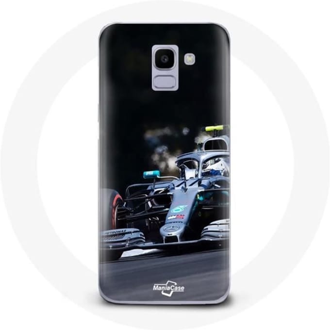 Coque pour Samsung Galaxy A8 2018 Formule 1 Valtteri Bottas Pilote automobile F1 Noir