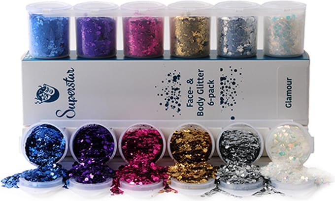Superstar Schmink Chunky Glitter 130 Ml Glamour 6-delig
