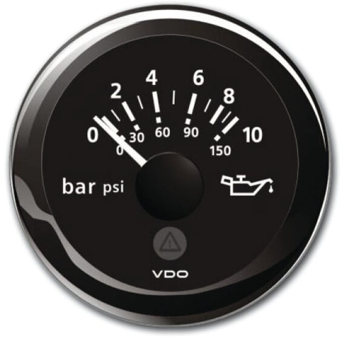 Vdo 10-184 Ohm Oliemanometer 0-10bar Zilver 52 mm