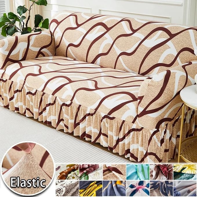 Elastische bankhoes voor woonkamer Bedrukte bankhoes L-vormige bank Meubelbeschermer Hoes Slaapkamer Woondecoratie Bankhoes Medium(145-185cm)1PC