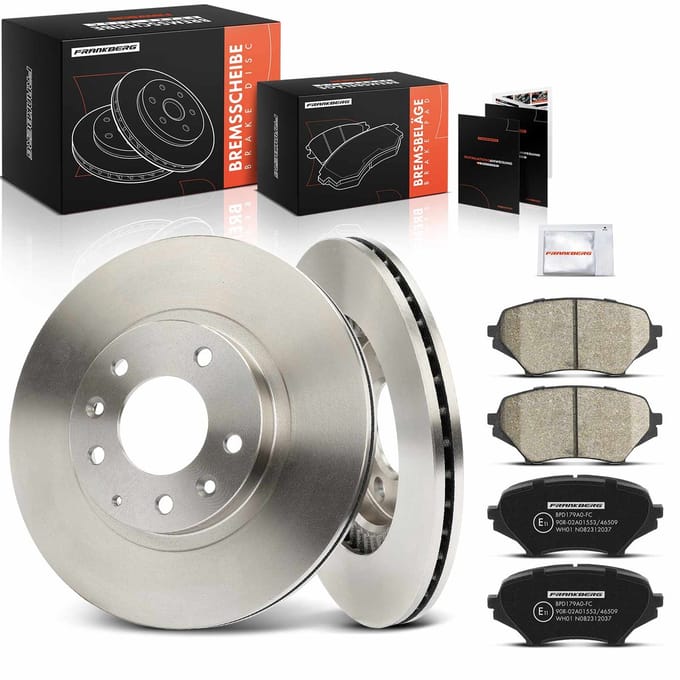Frankberg 2x remschijven 4x remblokken vooras voor Mazda