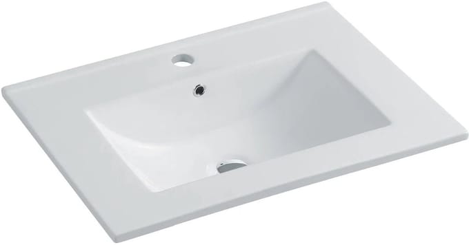 DutchLine - Keramische Wastafel ECO 60CM - Glans wit - 1 Kraangat