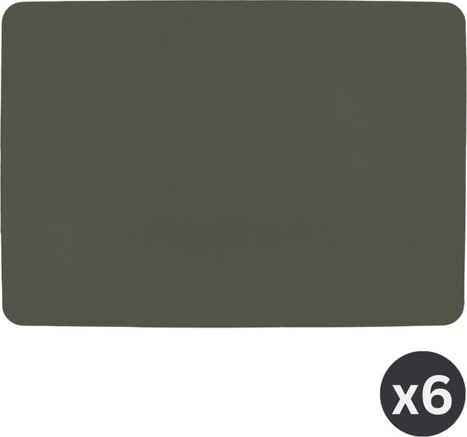 Placemat TOGO, 33x45cm, grey- set of 6 in giftbox