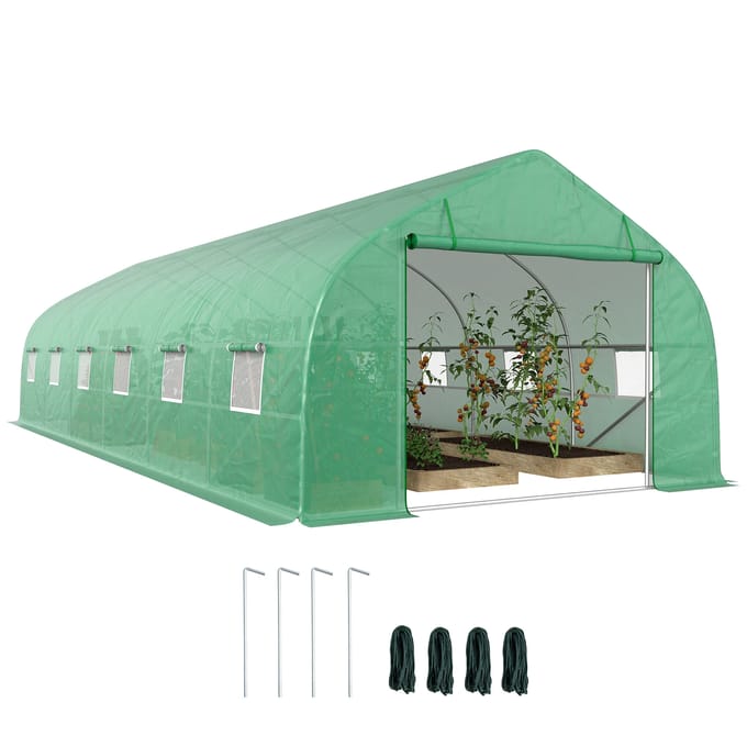 Outsunny-Tunnelkas-PE-8x3x2m-Groente