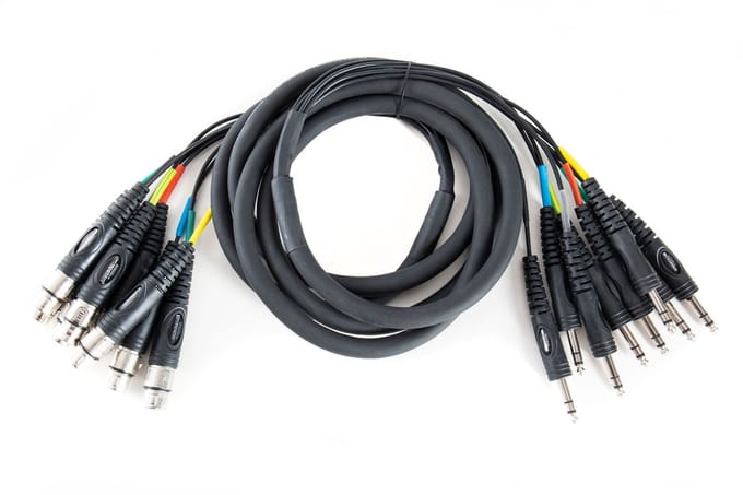 MUSIC STORE MC-08 8-voudig Multicore 3m XLR-female /jack symmetrisch - Multicore kabel