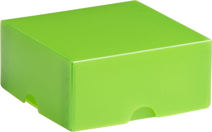 Cadeauverpakking klein vierkant, 8x8x4cm APPELGROEN (10 stuks)